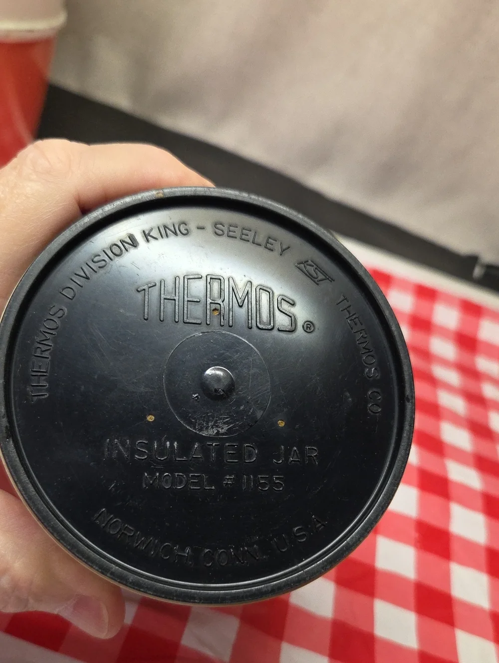 Vintage‎ Thermos Outing Picnic Set Red Tan